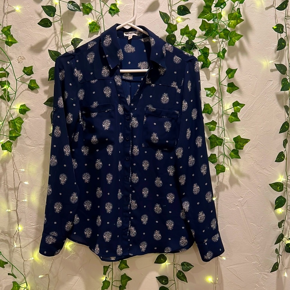 Paisley sheer print blouse